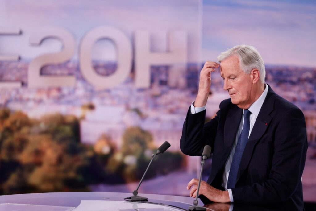 Michel Barnier lors de son passage sur le JT du soir de TF1, le 6 septembre 2024.