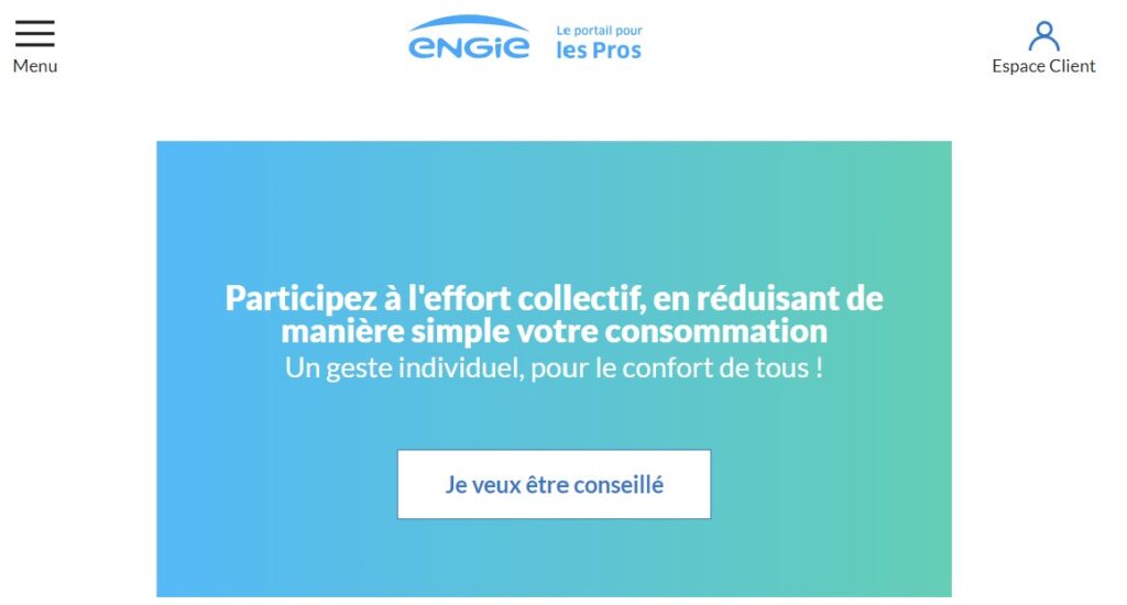 Capture d'écran d'un contenu du site d'Engie intitulé : Marché du gaz naturel : quels impacts pour les professionnels ?