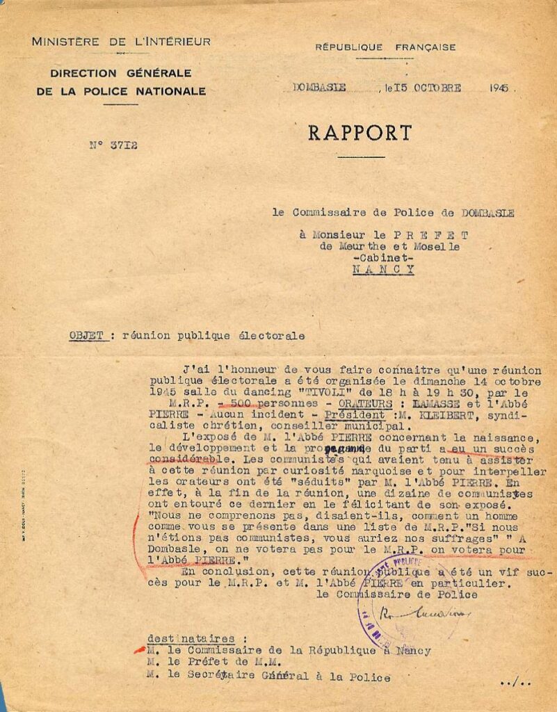 Rapport de police 1945